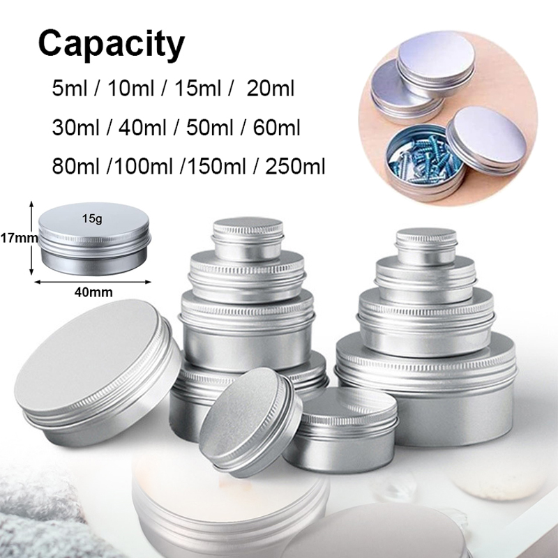 Candle Making Supplies Jars - 1/5/10 adet 5-250 ml Boş Gümüş