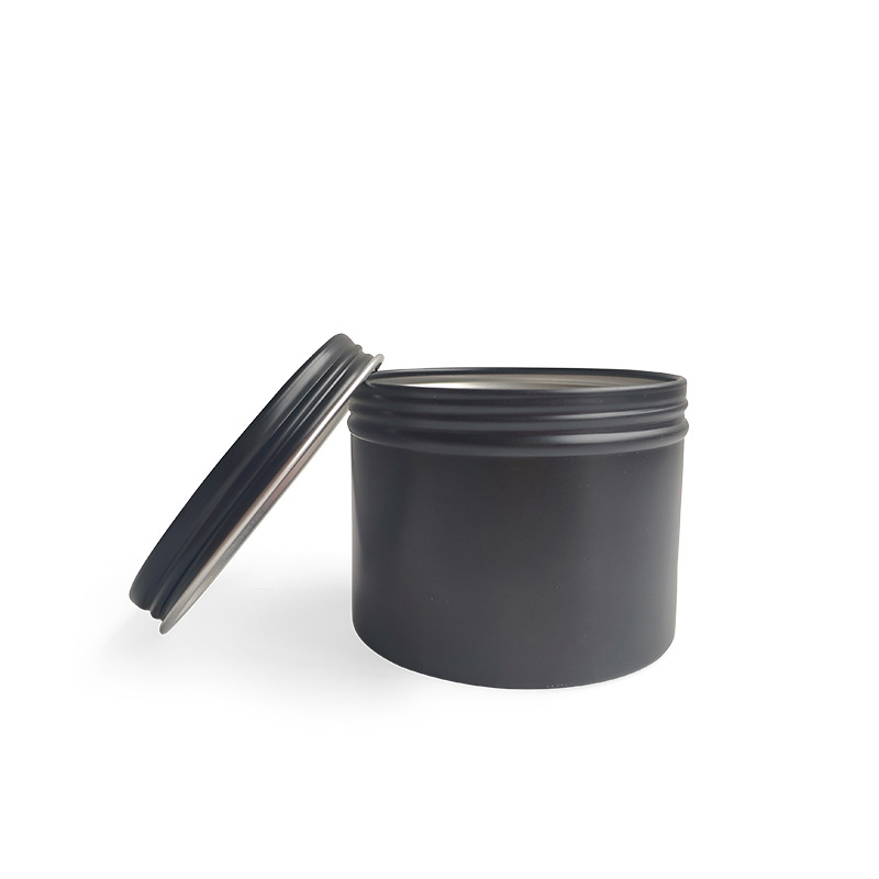 Black Tin Candle - 12/24 adet Yuvarlak Metal Teneke Kutu