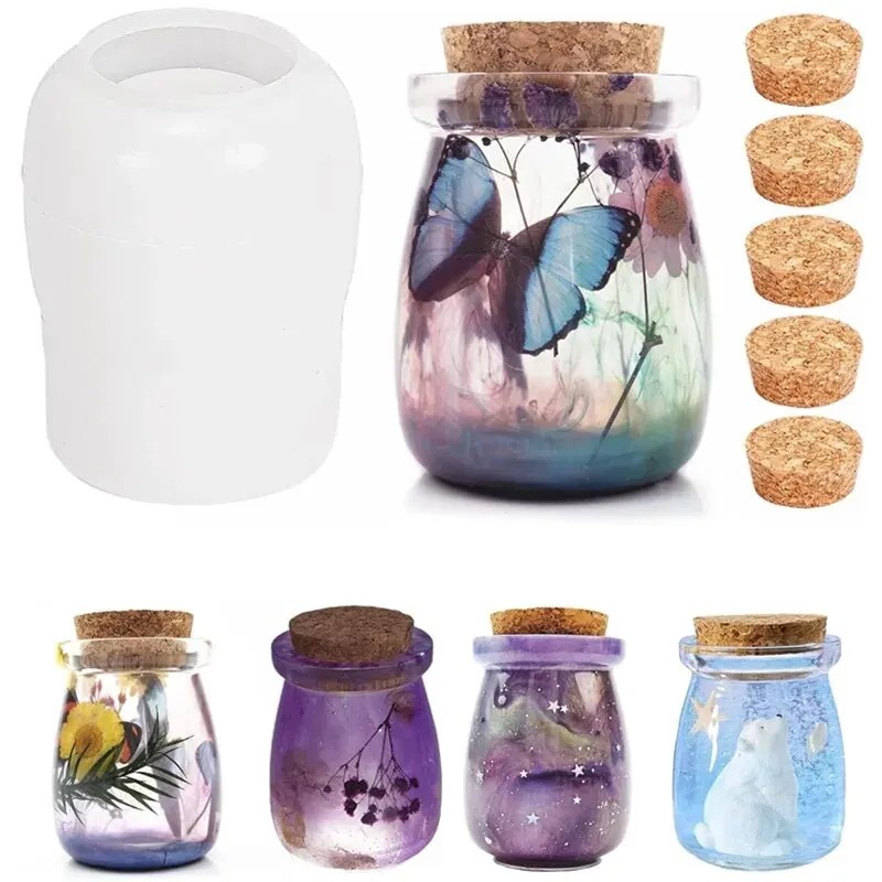 Candle Making Supplies Jars - 5 tıpası olan DIY küçük kavanoz