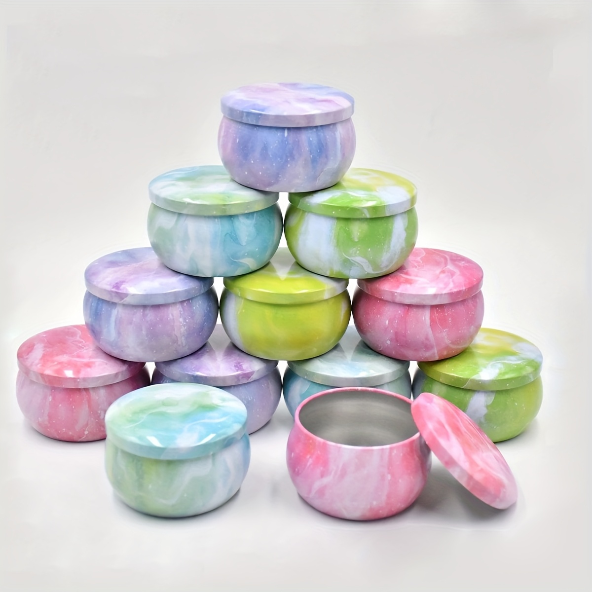 Candle Making Supplies Jars - Yıldızlı gökyüzü desenli metal boş mumluklar,