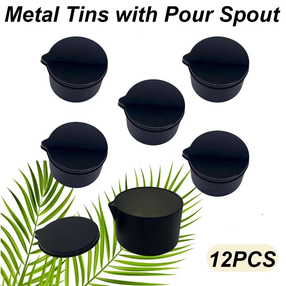 Black Tin Candle - 12 adet gümüş siyah Metal teneke
