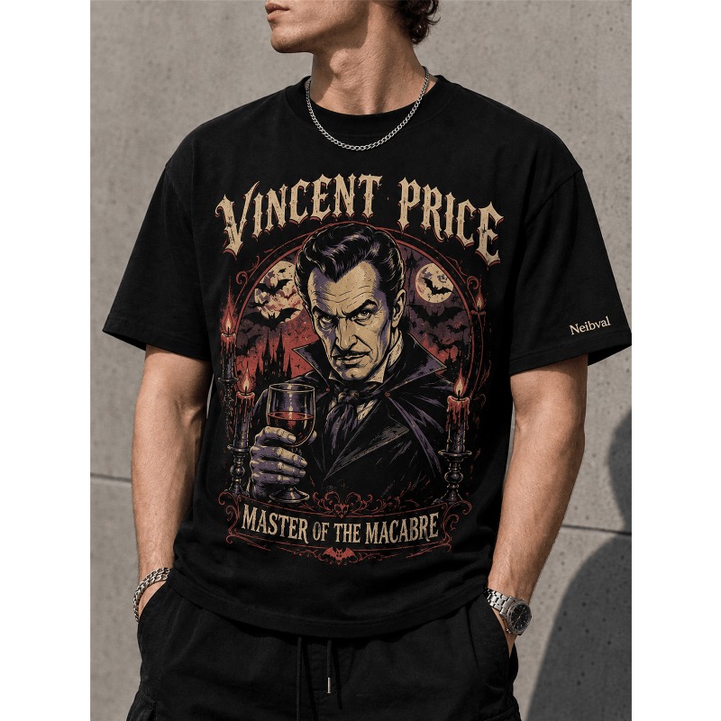 Black Tin Candle - Retro Gotik Vampir Korku Tişörtü, Retro