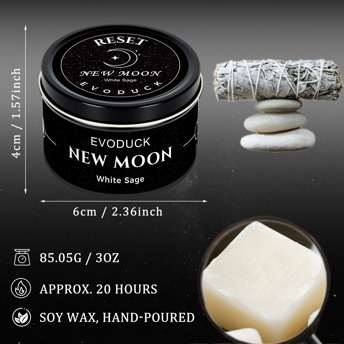 1 adet Yeni Ay Kokulu Mumlar K - Black Tin Candle incelemesi ve fiyatı