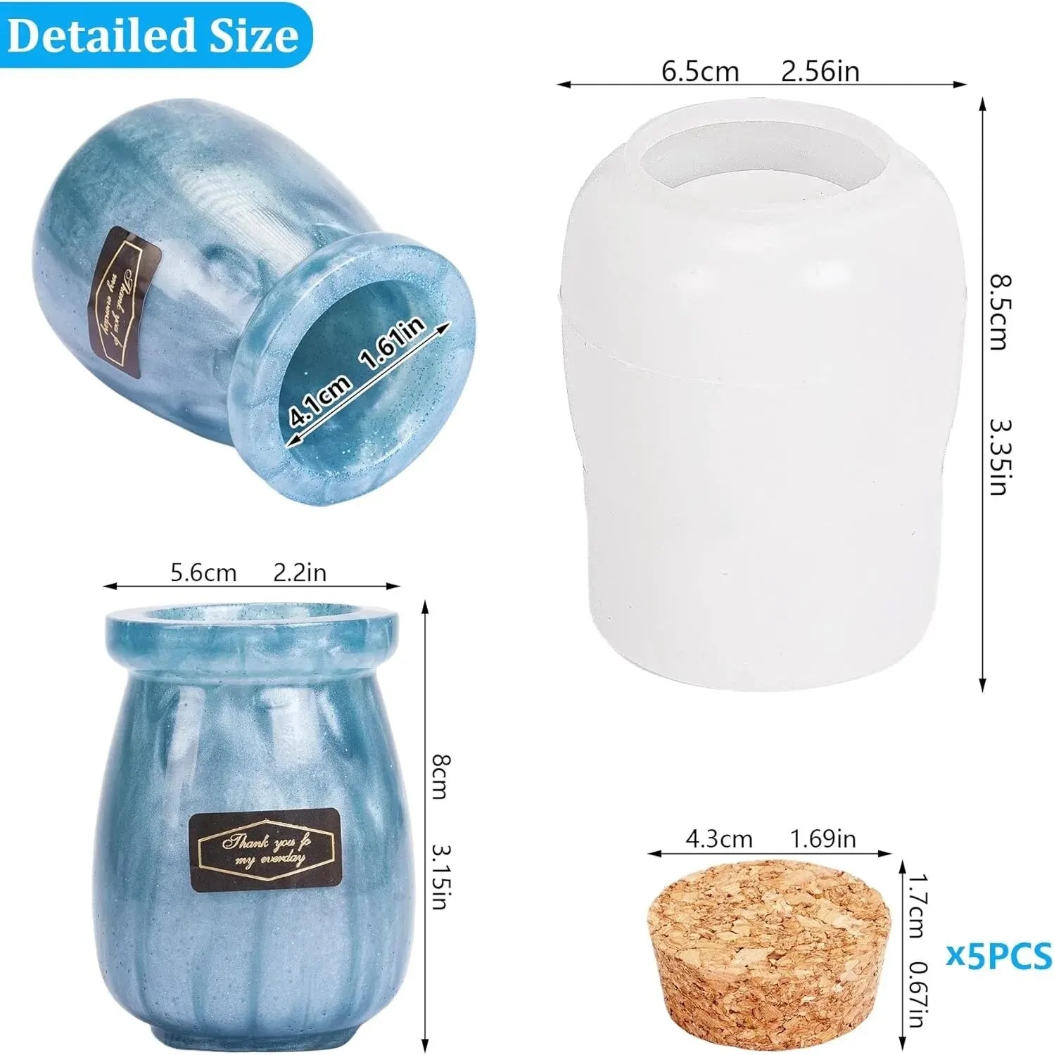 5 tıpası olan DIY küçük kavano - Candle Making Supplies Jars incelemesi ve fiyatı