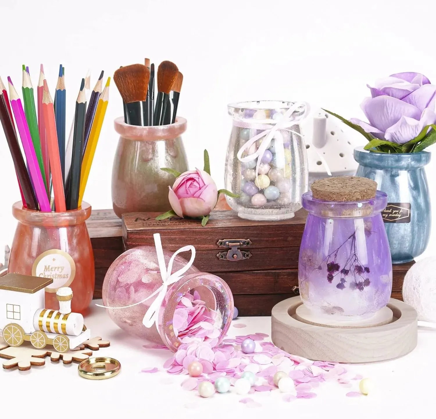 5 tıpası olan DIY küçük kavano - Candle Making Supplies Jars incelemesi ve fiyatı