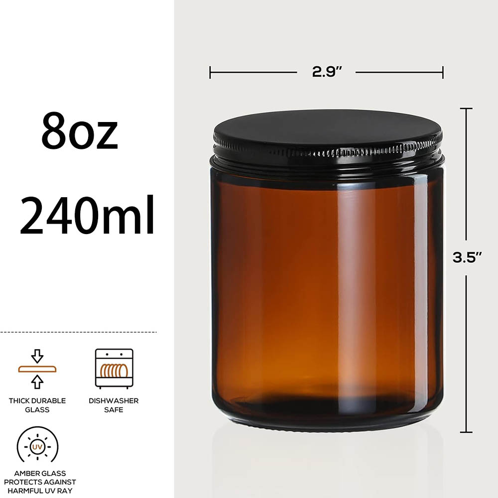 8oz Amber Cam Kavanozlar Siyah - Black Tin Candle incelemesi ve fiyatı