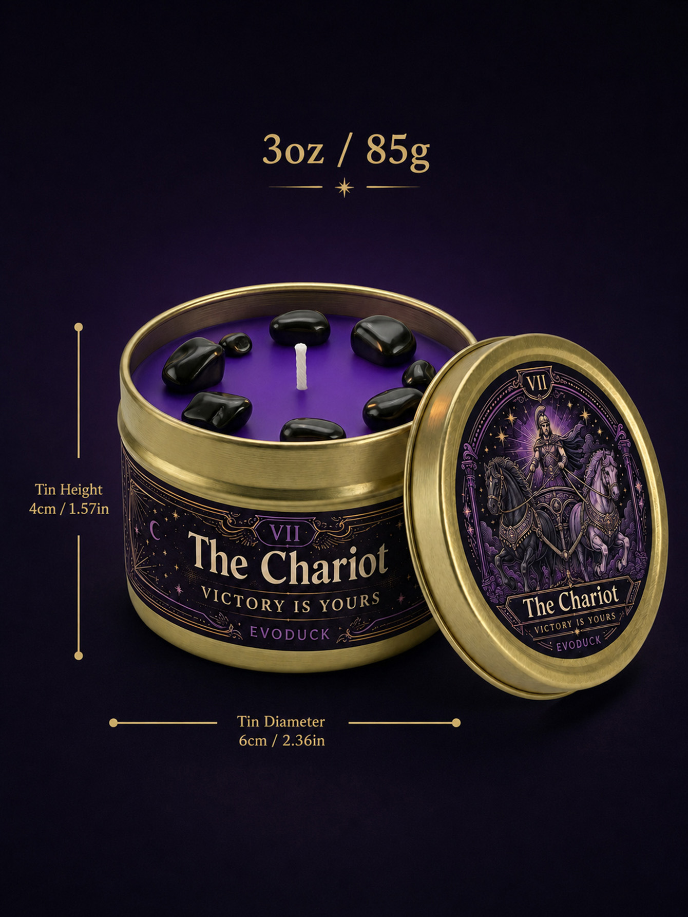 EVODUCK Kara Kristal Taşlı Cha - Black Tin Candle incelemesi ve fiyatı