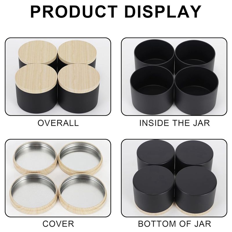 24'lü Paket 4 Oz Siyah Mum Kut - Black Tin Candle incelemesi ve fiyatı